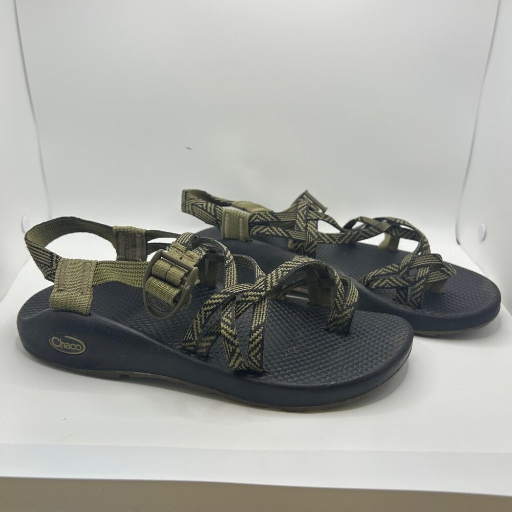 Chaco Womens Classic Sandals Size 8 Black green Webbing Adjustable Straps Durabl - Picture 2 of 8